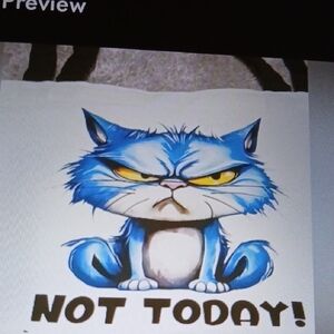 Blue Grumpy Cat Print Pet Bag